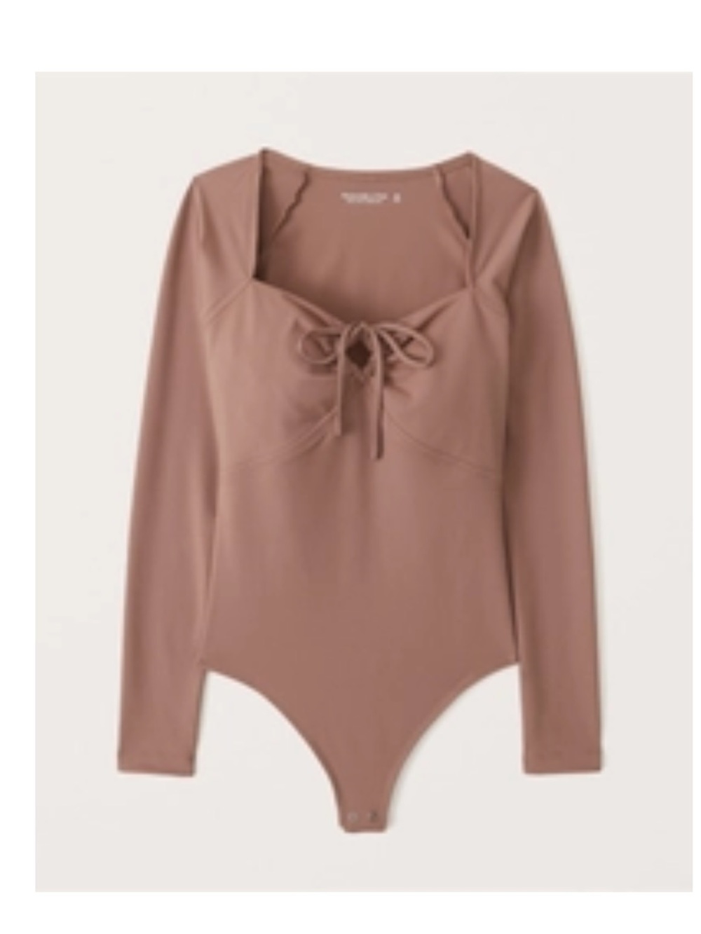 Abercrombie & Fitch Long Sleeve Seamless Fabric-Cinched Front Bodysuit